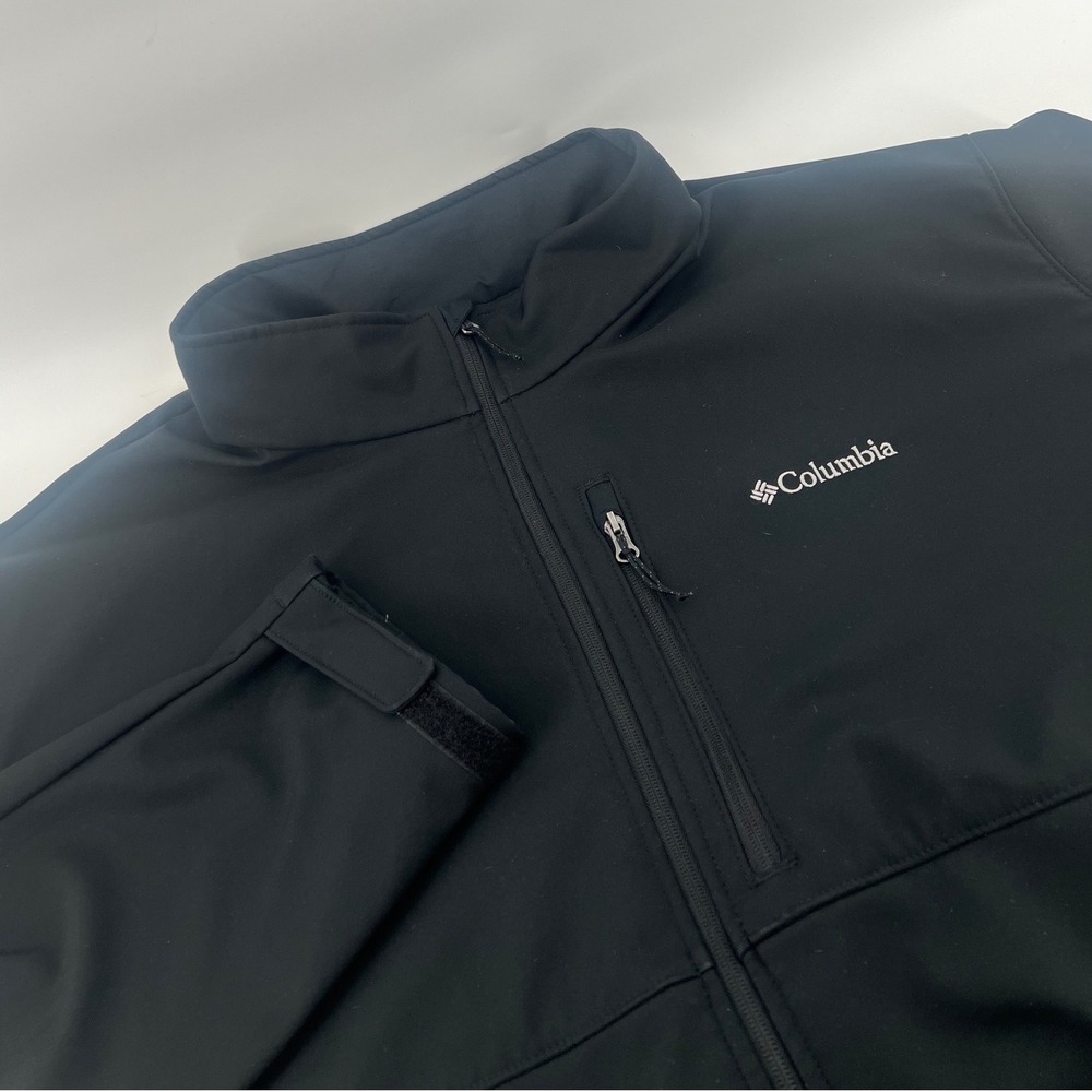 Columbia Mens Ascender Softshell Jacket Black Full Zip Fleece Lined 6X WS6044